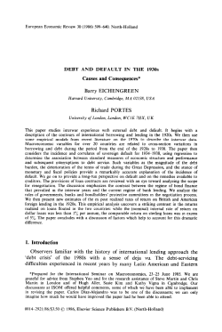 Debt and Default in the 1930s - Graduate Institute of International