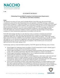 Eliminating Personal Belief Exemptions from Immunization