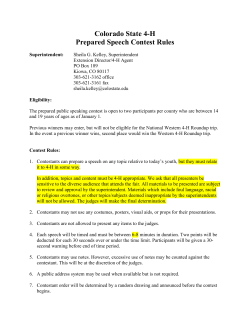 Colorado State 4-H Prepared Speech Contest Rules