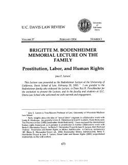 Prostitution, Labor, and Human Rights