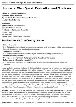 Holocaust Web Quest: Evaluation and Citations