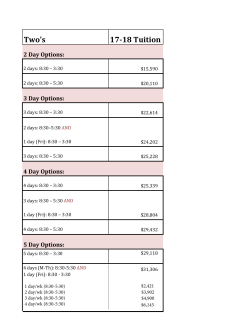Twos Room Tuition 2017-2018
