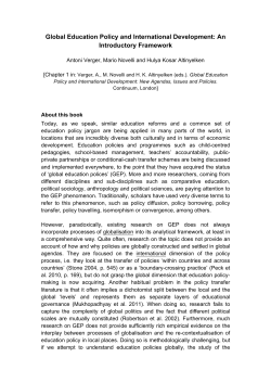 Global Education Policy and International Development