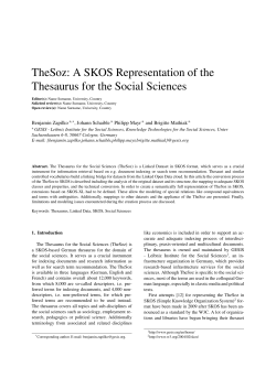TheSoz: A SKOS Representation of the Thesaurus for the Social