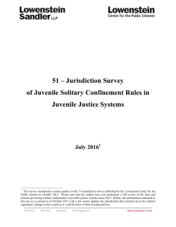 51 &ndash; Jurisdiction Survey of Juvenile Solitary Confinement Rules in