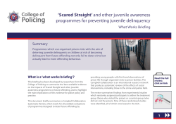 Scared Straight - College of Policing`s What Works Centre