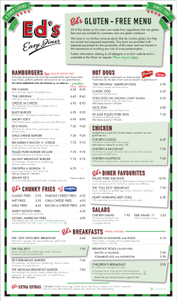 hot dogs ed`s diner favourites salads hamburgers fries on the side