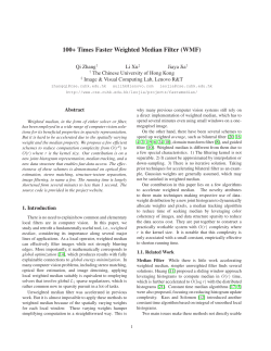 100+ Times Faster Weighted Median Filter (WMF)