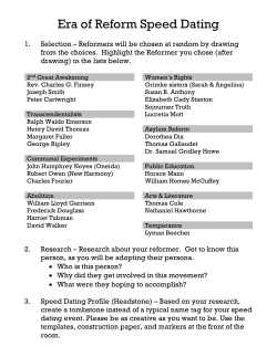 Era of Reform Speed Dating