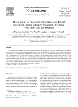 The interplay of discourse congruence and - UNC