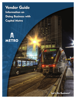 Vendor Guide - Capital Metro