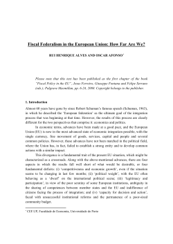 Fiscal Federalism in the European Union: How Far Are We?