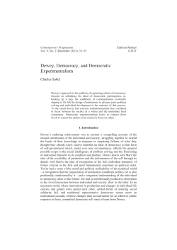 Dewey, Democracy, and Democratic Experimentalism