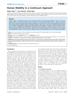 Human Mobility in a Continuum Approach