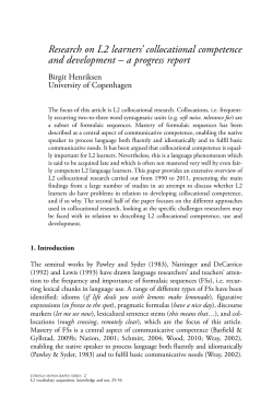 Research on L2 learners` collocational competence and