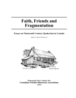Faith, Friends and Fragmentation - Canadian Friends Historical