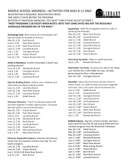 MIDDLE SCHOOL MADNESS&mdash;ACTIVITIES FOR AGES 8