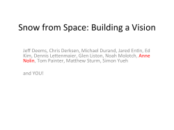 NASA Snow Remote Sensing Group AGU Presentation