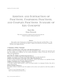Addition and Subtraction of Fractions, Comparing