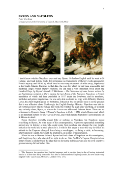 byron and napoleon - The Newstead Abbey Byron Society