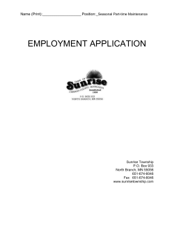 Job Application - Sunrise Township