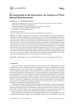 Be Sustainable to Be Innovative: An Analysis of Their Mutual