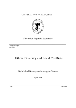 Ethnic Diversity and Local Conflicts
