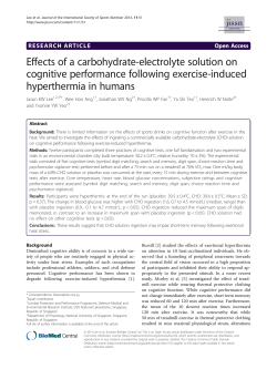 Effects of a carbohydrate-electrolyte solution on cognitive