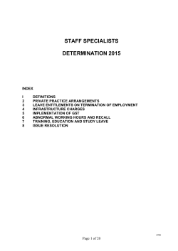 Staff Specialists Determination 2015