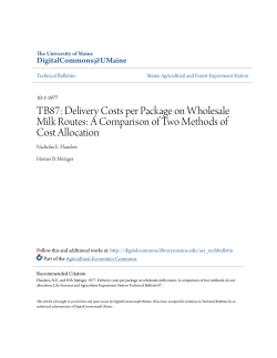 TB87: Delivery Costs per Package on Wholesale Milk Routes: A