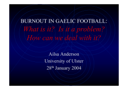 BURNOUT IN GAELIC FOOTBALL