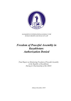 Freedom of Peaceful Assembly in Kazakhstan: Authorization Denied
