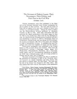 The Germans of Dubois County, Their Newspapers, Their Politics