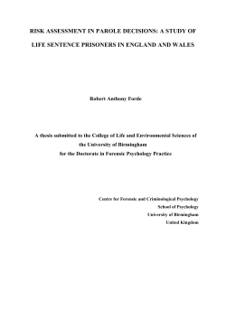 Risk assessment in parole decisions: a study of life sentence
