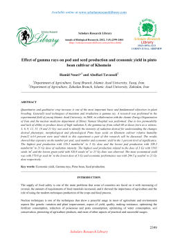 Effect of gamma rays on pod and seed production and economic