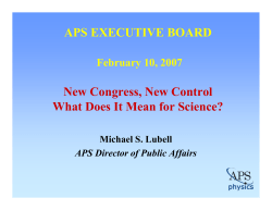 New Congress, New Control What Does It Mean for Science?