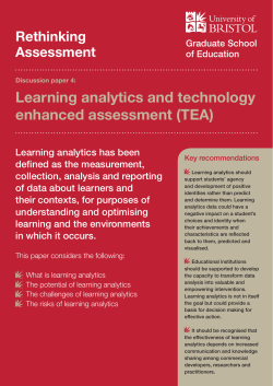 Learning analytics and technology enhanced assessment (TEA)