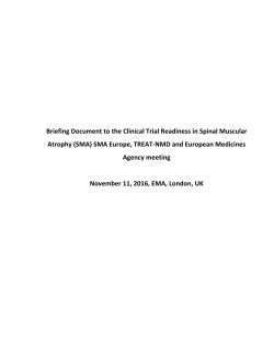 Briefing Document to the Clinical Trial Readiness in Spinal