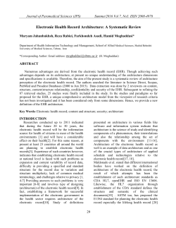 Electronic Health Record Architecture: A Systematic Review