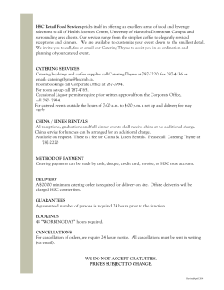 HSC Retail Food Services prides itself in offering