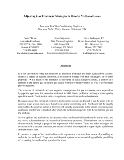 Adjusting Gas Treatment Strategies to Resolve Methanol Issues