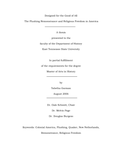 Designed for the Good of All The Flushing Remonstrance and