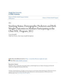 Smoking Status, Demographic Predictors and Birth