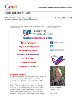 September 2015 - League of Women Voters of Greater Verde Valley