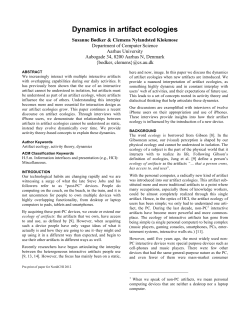 Dynamics in Artifact Ecologies