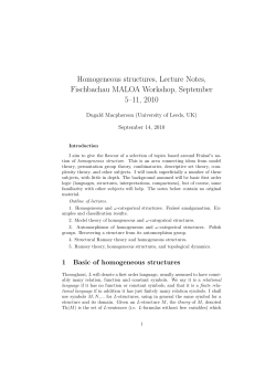 Homogeneous and omega-categorical structures