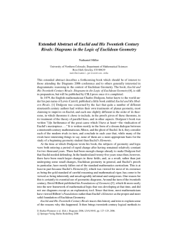 Extended Abstract of Euclid and His Twentieth Century Rivals