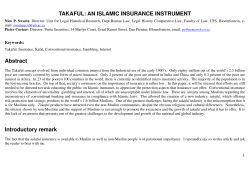 TAKAFUL: AN ISLAMIC INSURANCE INSTRUMENT Abstract