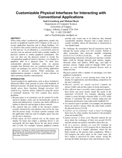 Customizable Physical Interfaces for Interacting with