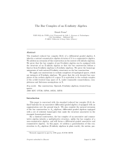 The Bar Complex of an E-infinity Algebra